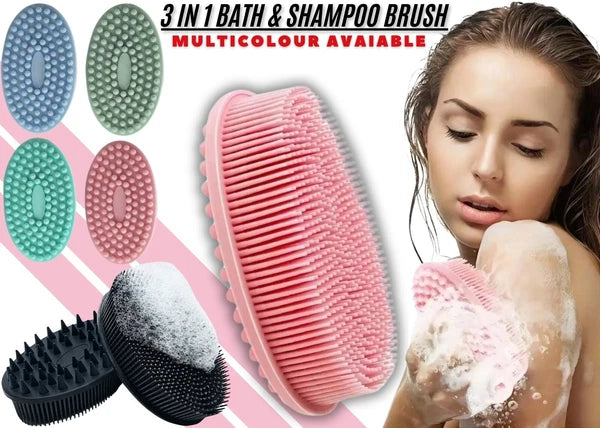 Silicone Body Brush Bath Brush Back Scrubber Easy Handle Bath Shower Brush