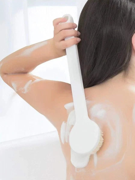 1 piece Silicone Shower Body Scrub Long Handle Massage Bath Brush Back Scrubber