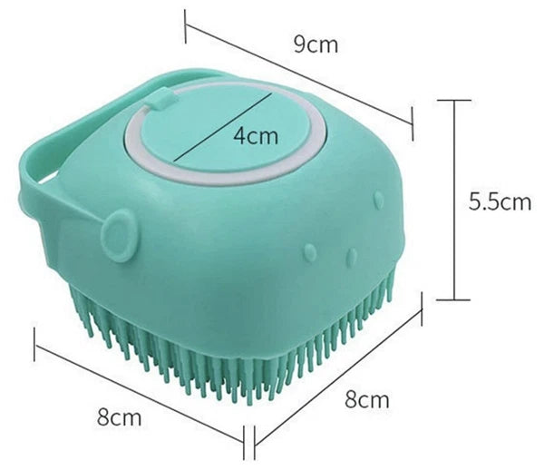 Soft Dog Bath Brush Pet Shampoo Massage Dispenser Grooming Shower Silicone