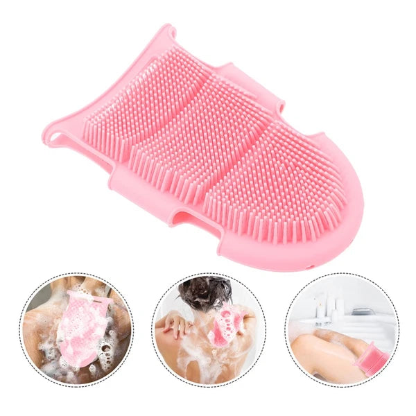 2 Pcs Bath Brush Child Soft Silicone Body Scrubber Portable Loofah