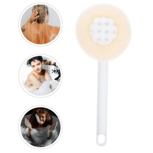 Bath Brush Sponge Back Scrubber with Handle Adaptive Shower Brushes