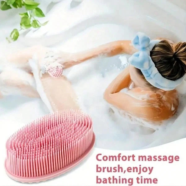 Silicone Body Brush Bath Brush Back Scrubber Easy Handle Bath Shower Brush