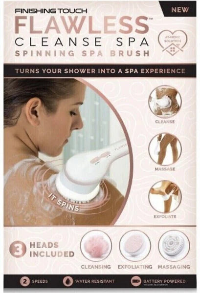 Finishing Touch Flawless Cleanse Spa Spinning Body Brush and, Shower Wand
