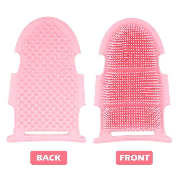 2 Pcs Bath Brush Child Soft Silicone Body Scrubber Portable Loofah